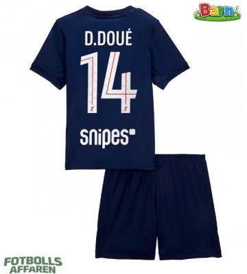 Paris Saint-Germain Desire Doue #14 Hemmaställ Barn 2025-26 Kortärmad (+ Korta byxor)